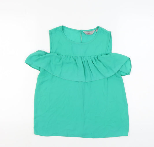 Dorothy Perkins Women's Green Ruffle Top Size 8
