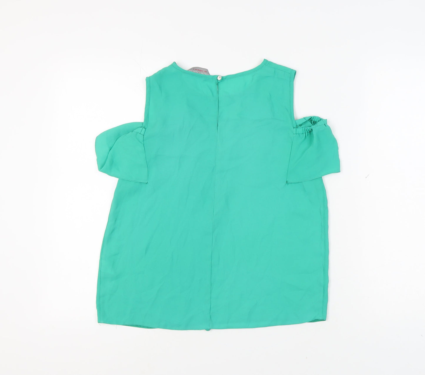 Dorothy Perkins Women's Green Ruffle Top Size 8