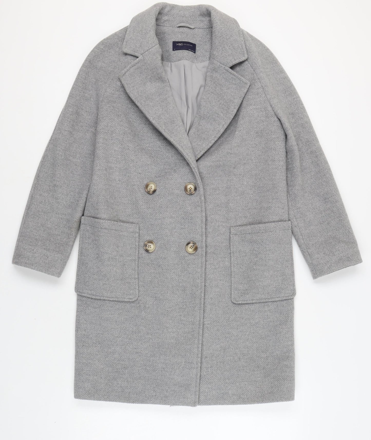Marks and Spencer Women's Grey Overcoat Size 6