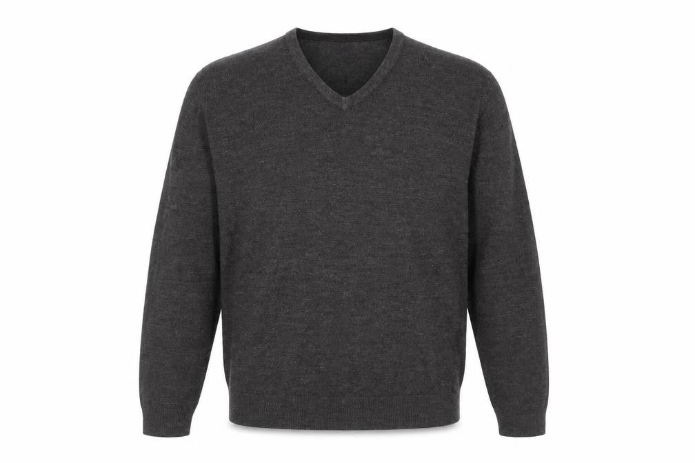 John Lewis Men's Grey Acrylic V-Neck Jumper L