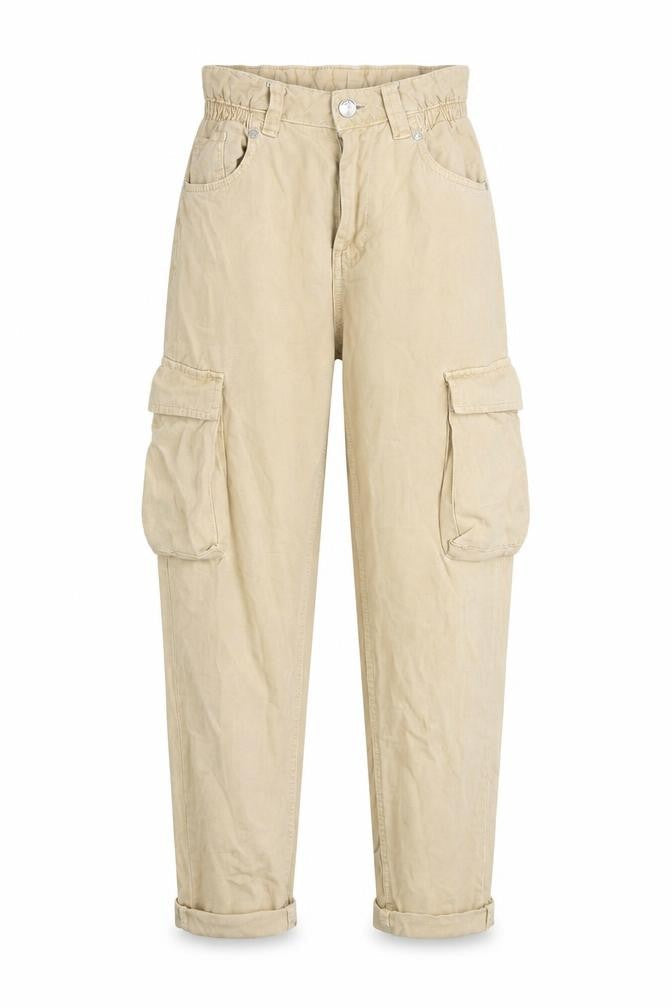 Bershka Women's Beige Cargo Trousers, Size 6, Spring Ready