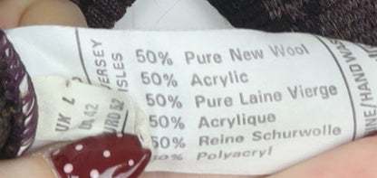Pierre Sangan Men's Brown L Argyle V-Neck Pullover