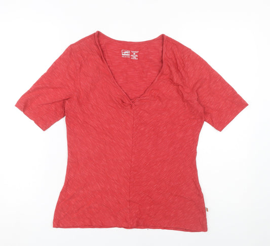 Horny Toad Women's Red V-Neck T-Shirt, Medium