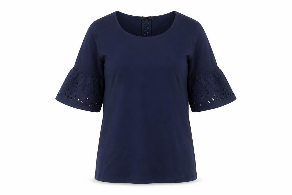 Next Women's Blue Bell Sleeve Cotton Blouse Size 10