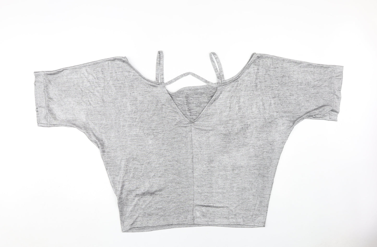 Dorothy Perkins Grey Women's V-Neck Top Size 16