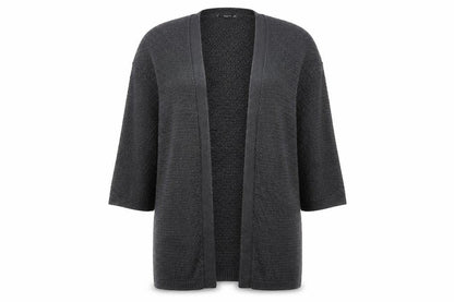 Mango Women's Grey Open Front Cardigan, Size S, Chunky Knit