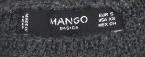 Mango Women's Grey Open Front Cardigan, Size S, Chunky Knit