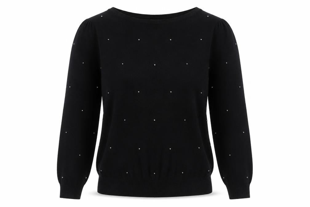 Monsoon Women's Black Beaded Jumper M