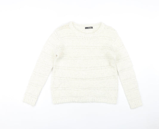Quiz Women's White Open-Knit Pullover Jumper S