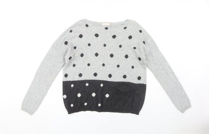 Benedetta B Women's Grey Polka Dot Jumper Size S