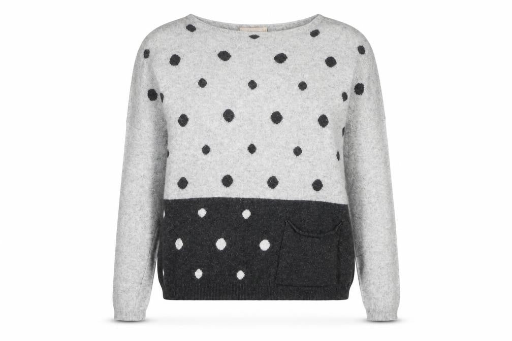 Benedetta B Women's Grey Polka Dot Jumper Size S