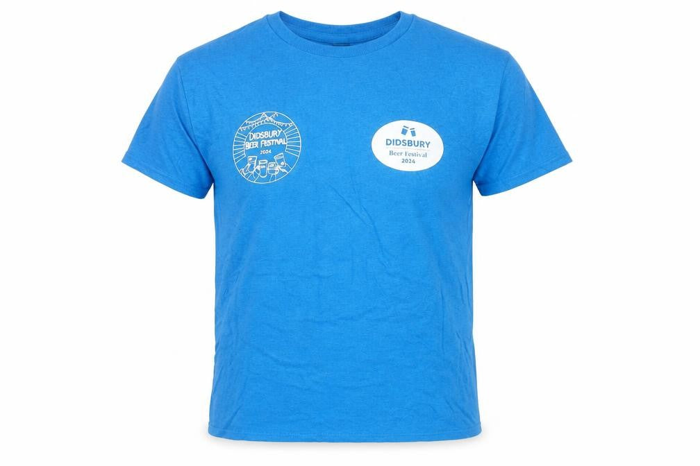 Men's Blue Beer Festival T-Shirt, Size S, Graphic Print
