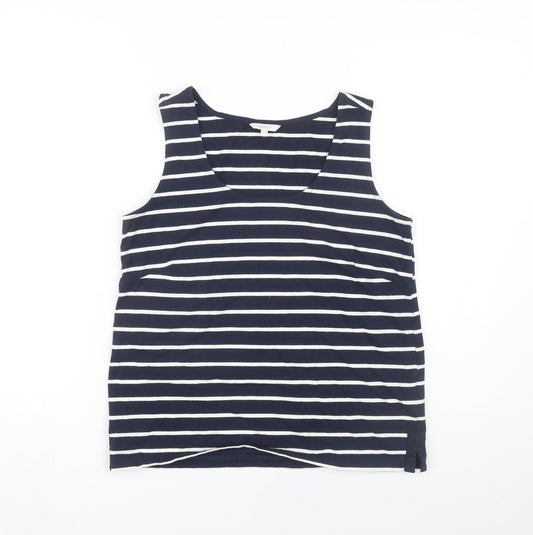 Signal Women's Blue Striped Tank Top M