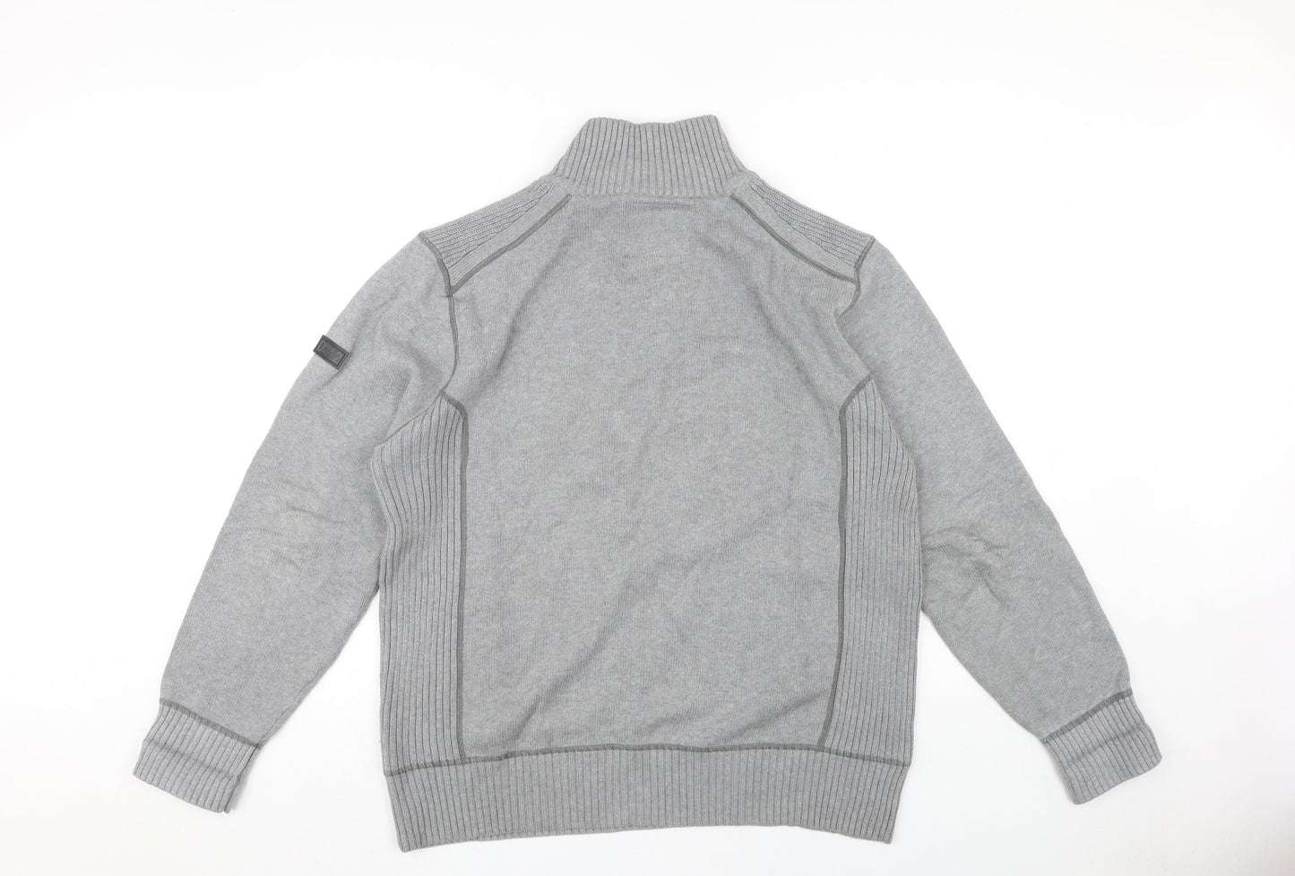 Next Men's Grey 1/4 Zip Sweater, Size L