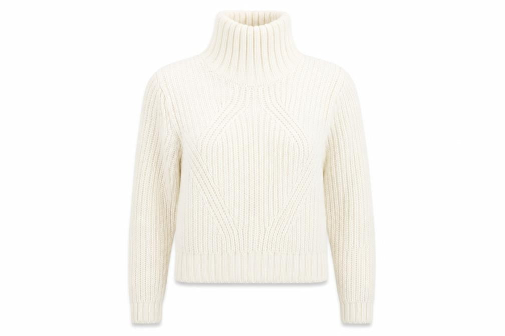 H&M Women's Ivory Knit Roll Neck Jumper L