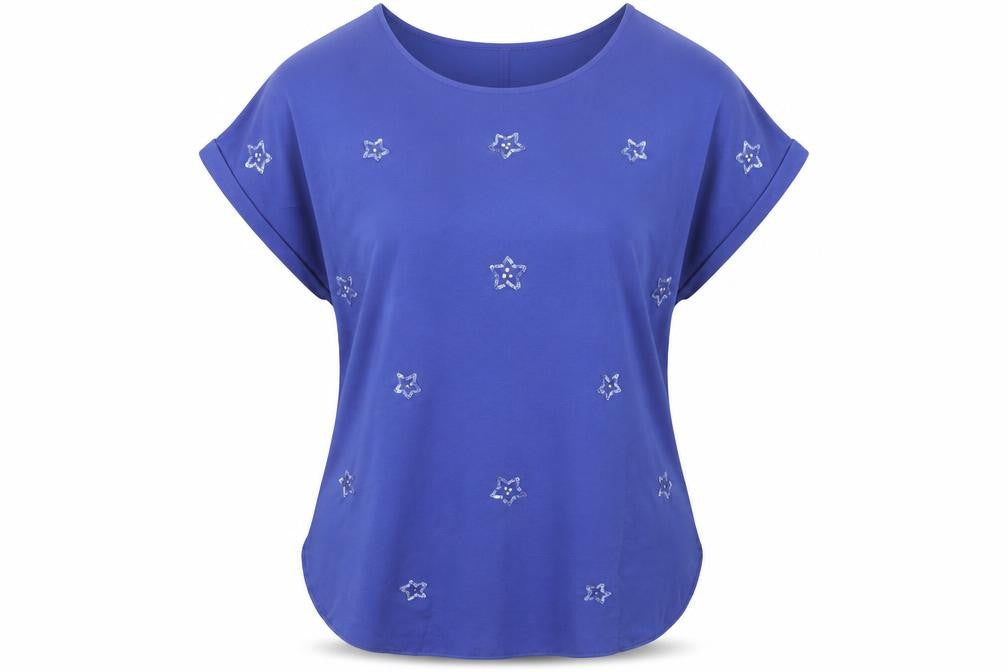 Capsule Women's Blue Sequin Blouse Size 16
