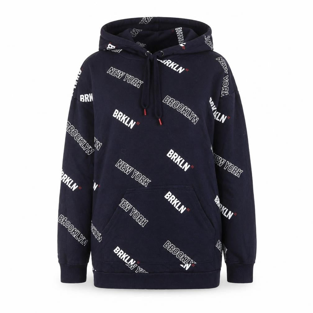 H&M Unisex Adults Black Hoodie M Urban Text Pattern