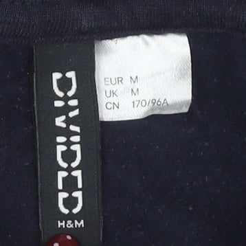 H&M Womens Black Hoodie M Urban Text Pattern