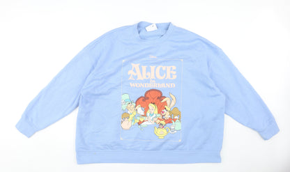 Preloved Disney Women's Blue Alice in Wonderland 2XL Sweatshirt Pullover - Front
