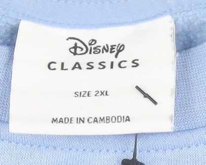 Preloved Disney Women's Blue Alice in Wonderland 2XL Sweatshirt Pullover - Detail