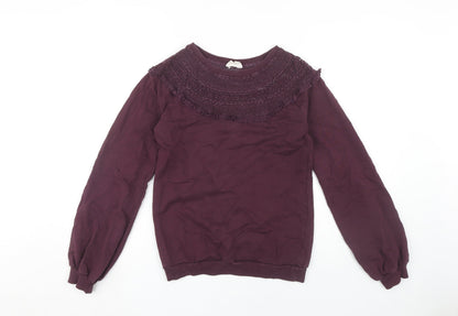 FatFace Women's Purple Pullover Sweatshirt Size 8