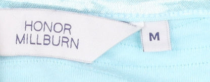 Close-up detail of Honor Millburn Women's Blue M T-Shirt, Short Sleeve