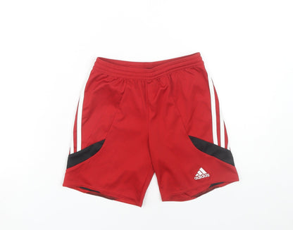 Additional front view of Adidas boys’ red athletic shorts - gym & training