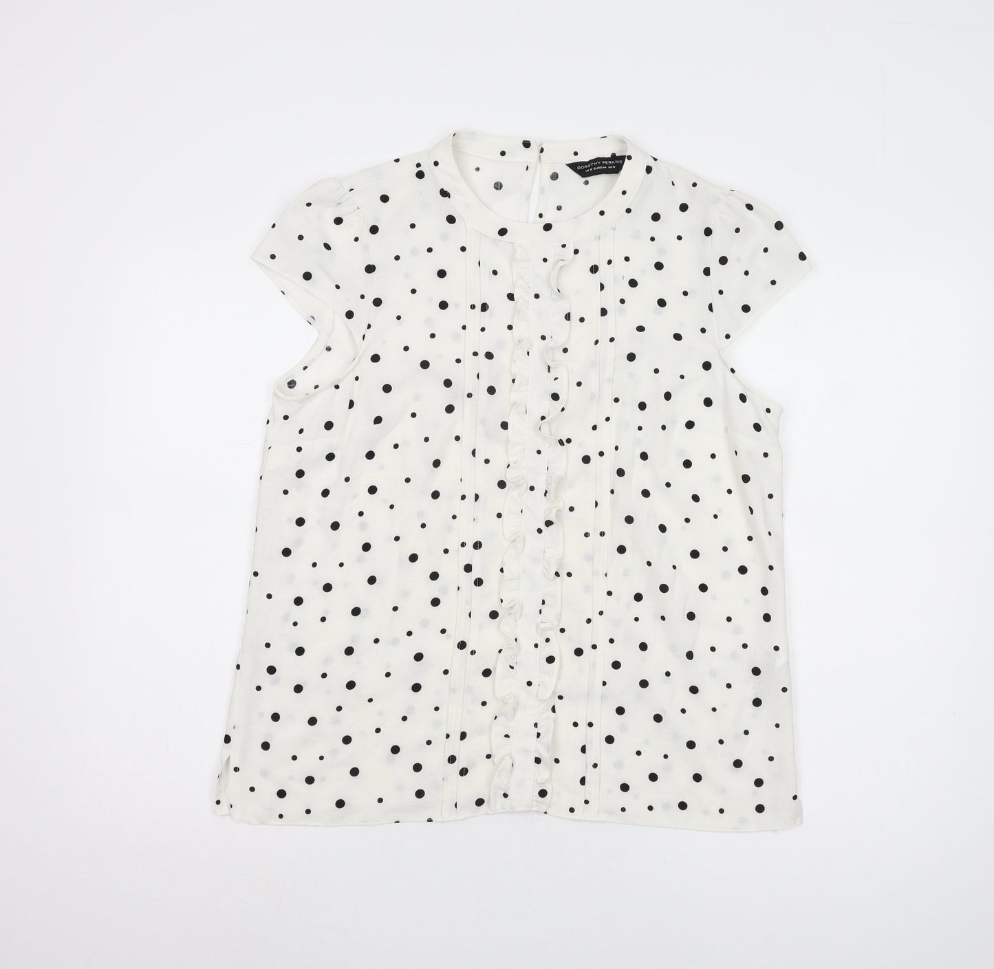 Dorothy Perkins Women's White Polka Dot Blouse Size 16