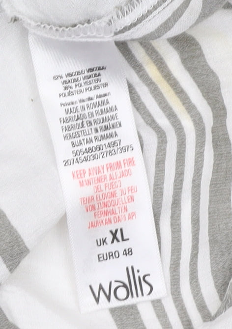 Wallis Women's White XL Wrap Top with Stripes