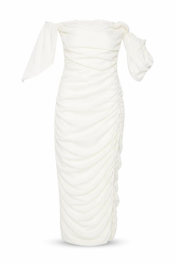 Femme Luxe Women’s Ruched Dress White Size 6