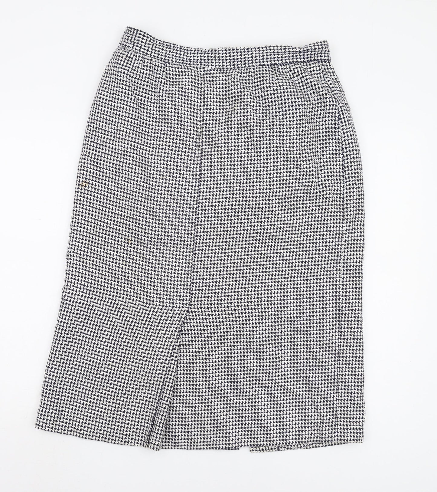 St Michael Women's Blue Check Long Pencil Skirt Size 16