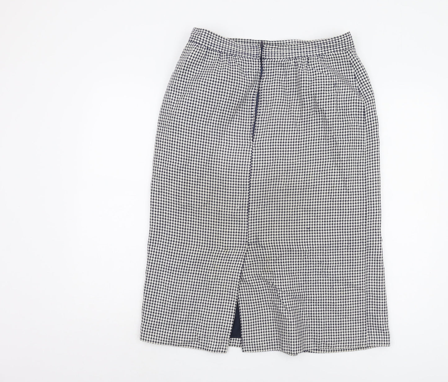 St Michael Women's Blue Check Long Pencil Skirt Size 16