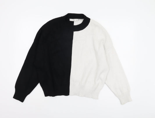 MNG Women's Black White Pullover Jumper, Size 8