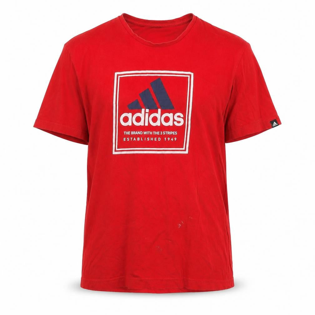 Adidas Men's Red Graphic Print T-Shirt L