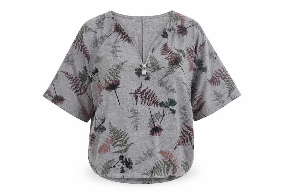 Apricot Women's Grey Floral Tunic Jumper S