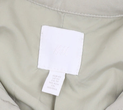 H&M Women's Beige XS Long Sleeve Casual Button Jacket