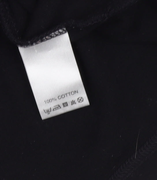 Linea Men's Black Long Sleeve Crew Neck T-Shirt M