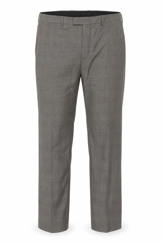 Greenwoods Men's Grey Check Tailored Trousers 40in