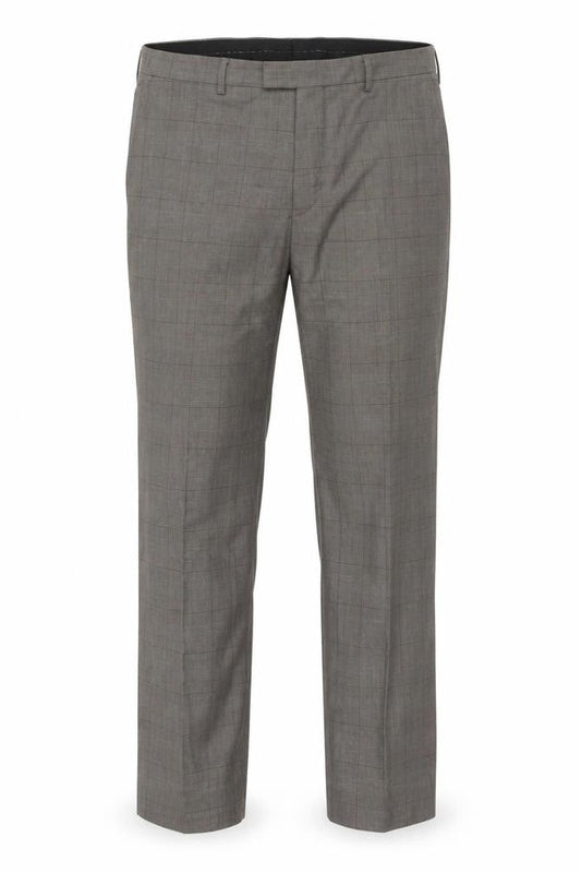 Greenwoods Men's Grey Check Tailored Trousers 40in