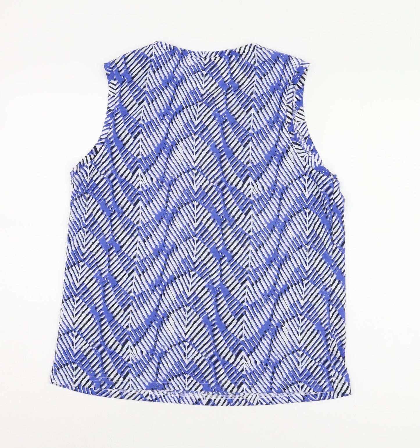 Marks and Spencer Women's Blue Geometric Tank Top