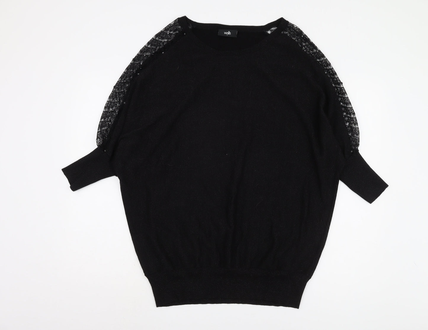 Wallis Women’s Black Jumper, L Size, Viscose Blend