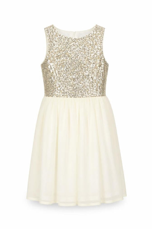 Generation Girls Gold Sequin Knee Length Party Dress - Size 12
