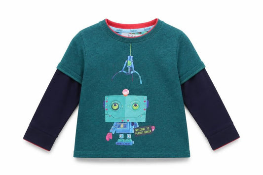 Ted Baker Unisex Blue Robot T-Shirt 18-24 Months