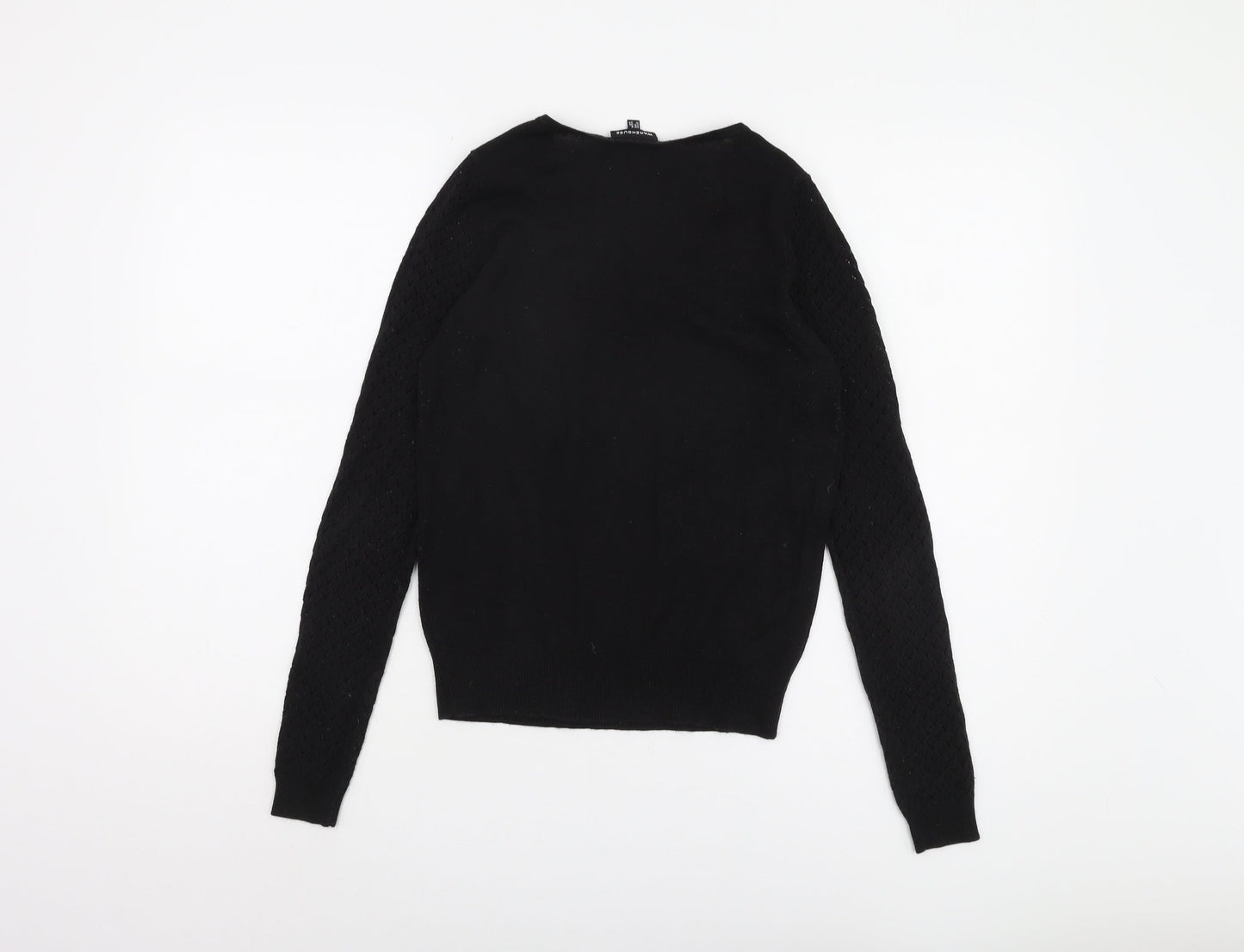 Warehouse Women's Black Size 8 Jumper with Zip Accent
