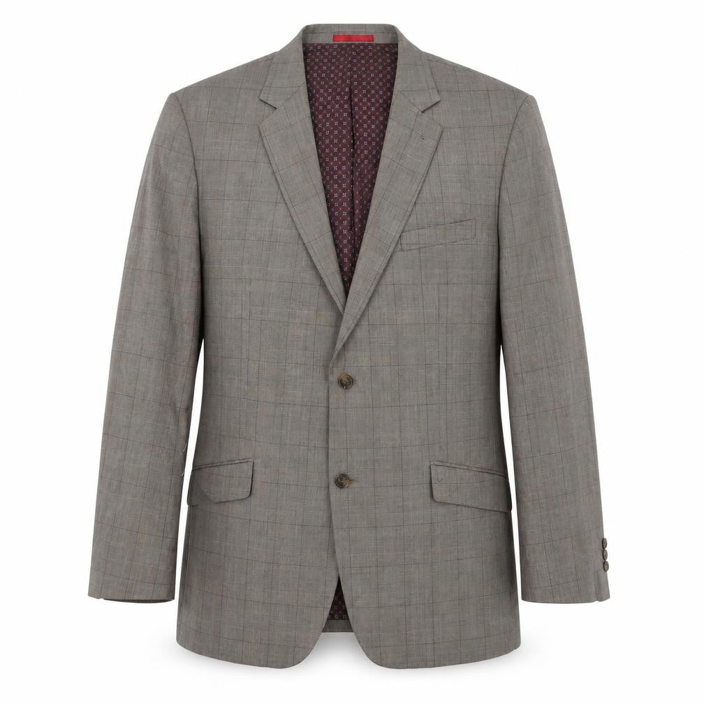 Greenwoods Men's Grey Check Blazer 48R Formal