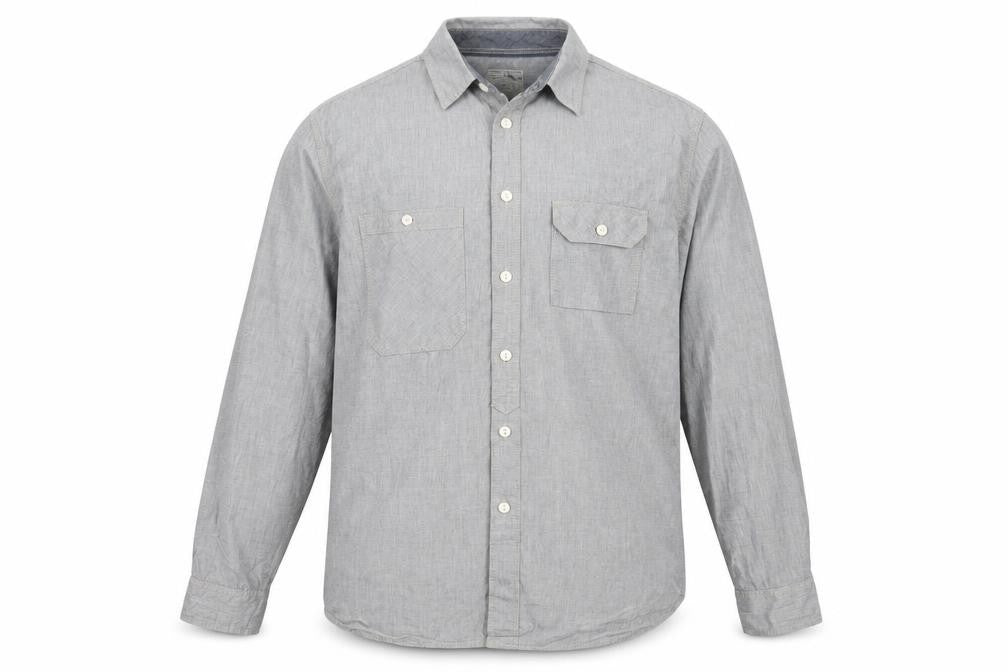 Burton London Men's Grey 2XL Cotton Casual Shirt