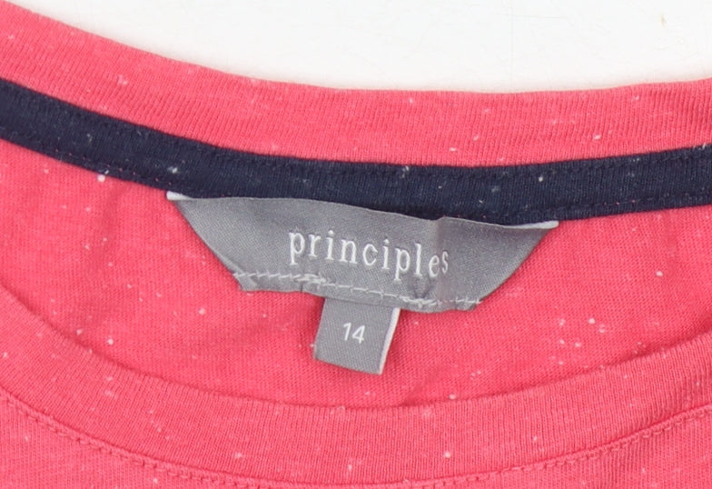 Principles Women's Pink Embroidered T-Shirt Size 14