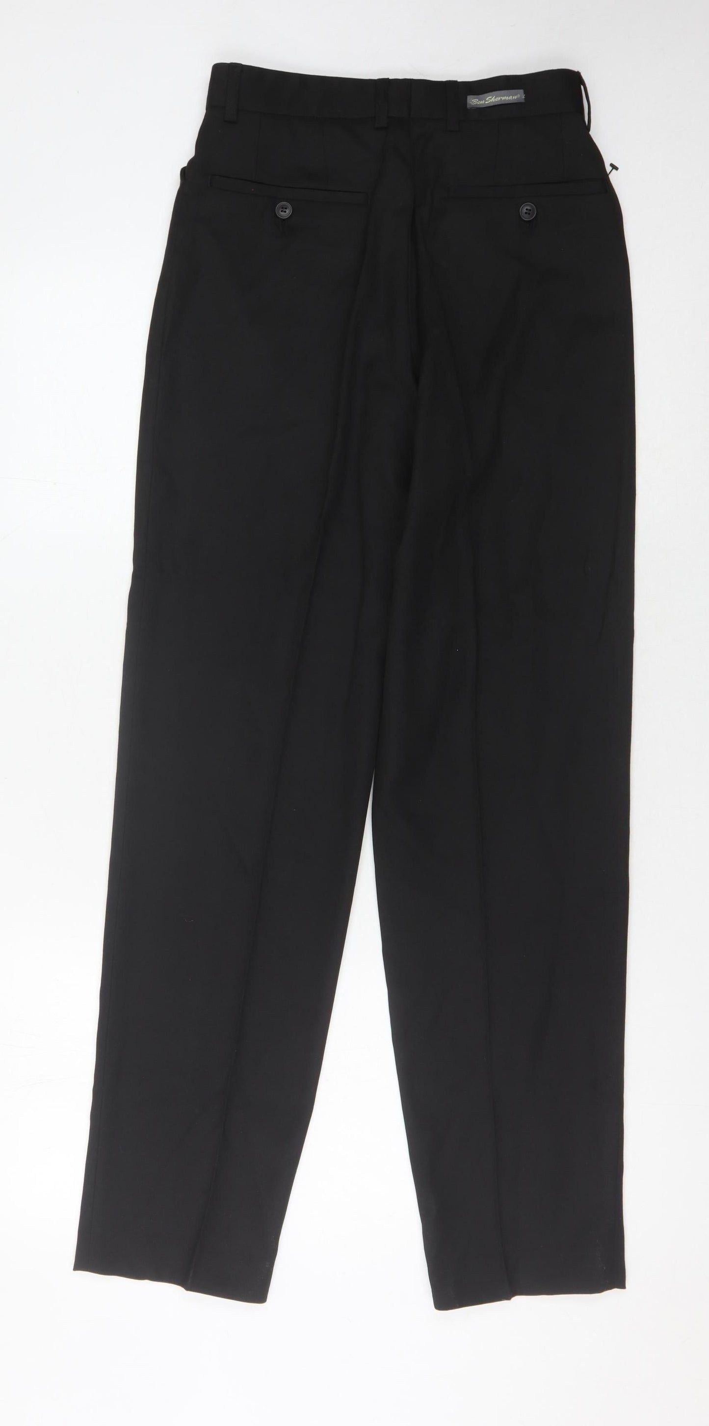 Ben Sherman Women's Black Straight Trousers, Size 26R