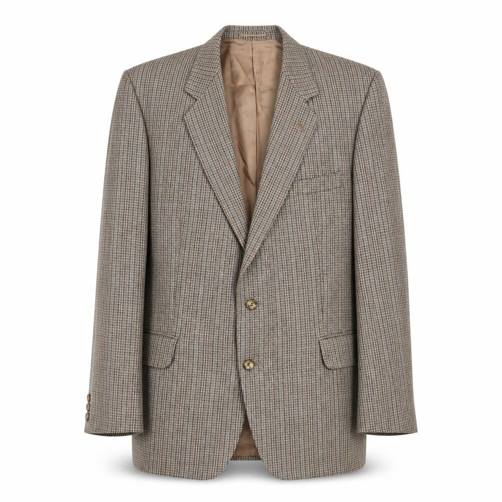 Magee Men's Brown Check Blazer 44 Reg Single-Breasted