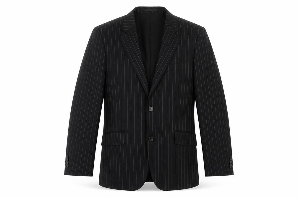 T.M. Lewin Men's Black Wool Striped Blazer Size 39